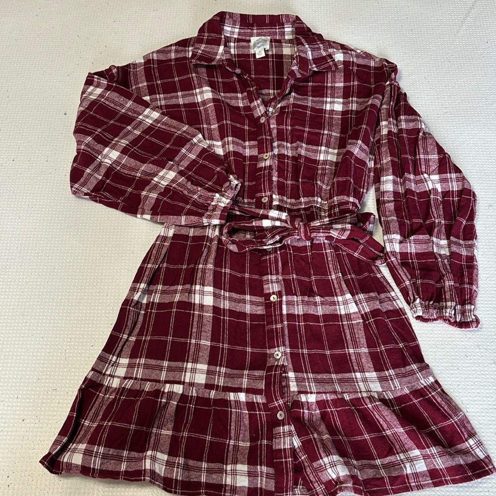 Francesca’s flannel long sleeve dress